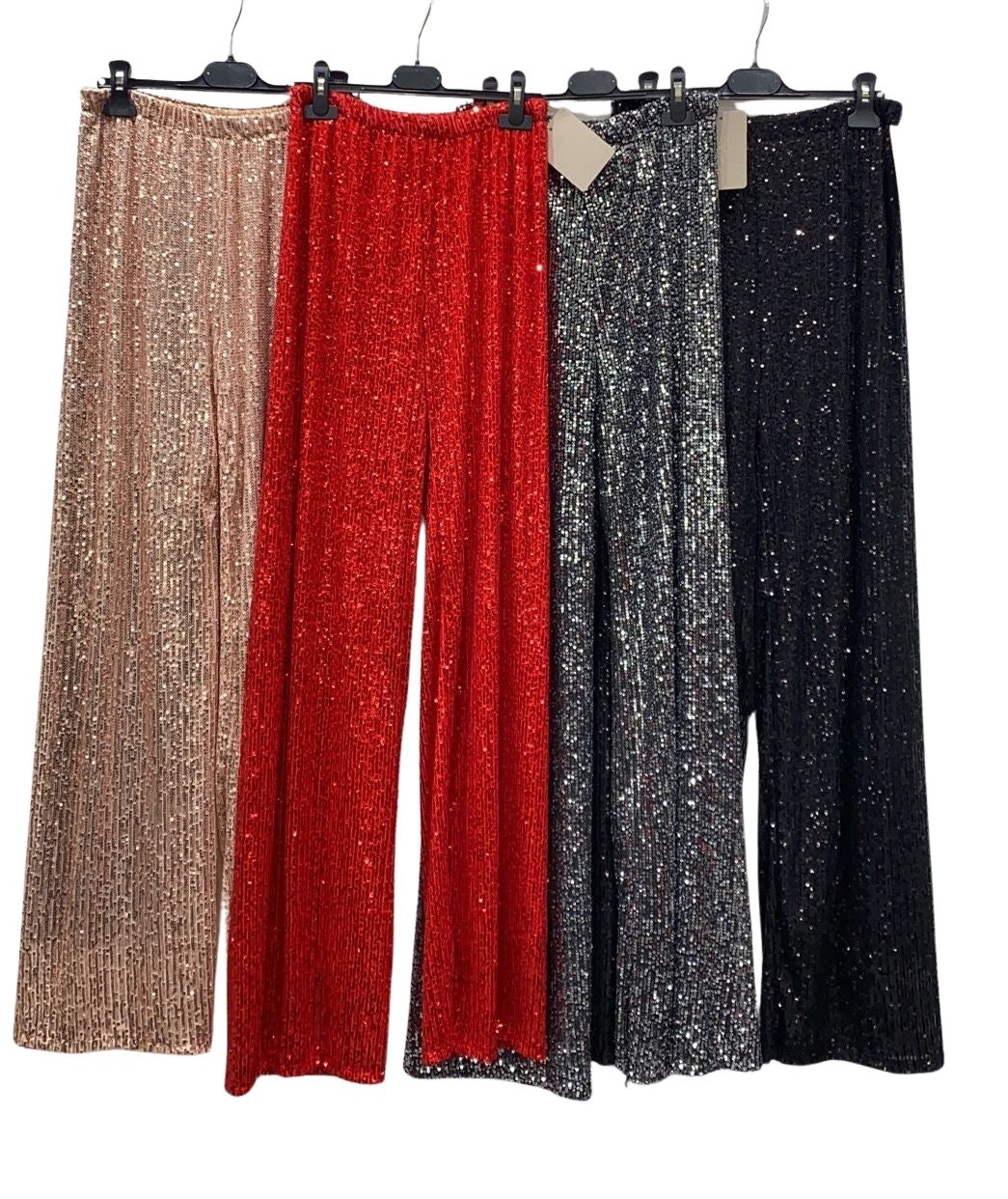 PANTALONE A PALAZZO IN PAILLETTES