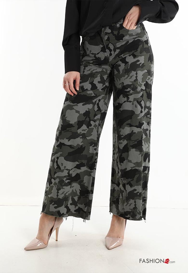 PANTALONE IN COTONE CAMOUFLAGE