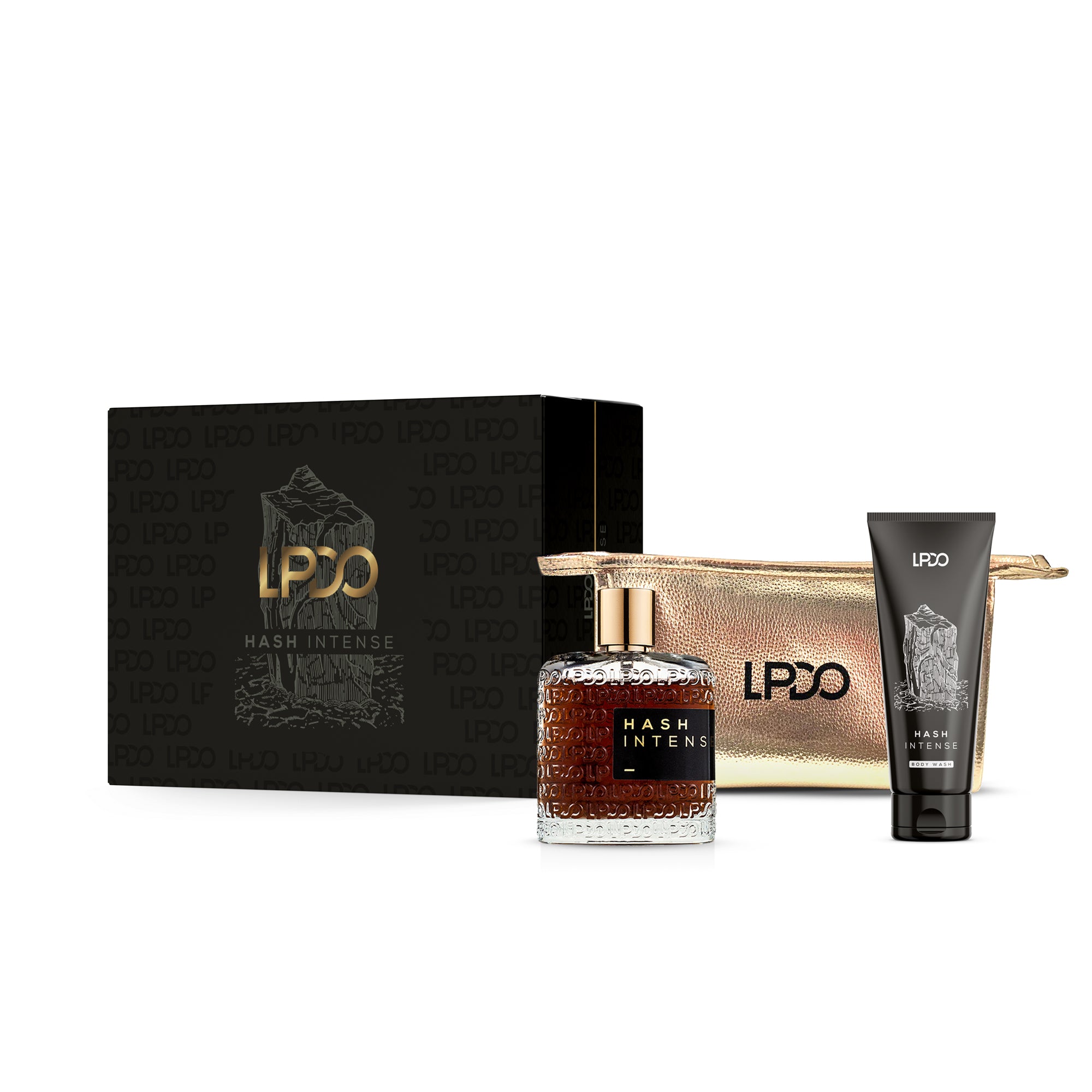 HASH INTENSE - COFANETTO EAU DE PARFUM 100ML, BAGNOSCHIUMA 100ML & POCHETTE