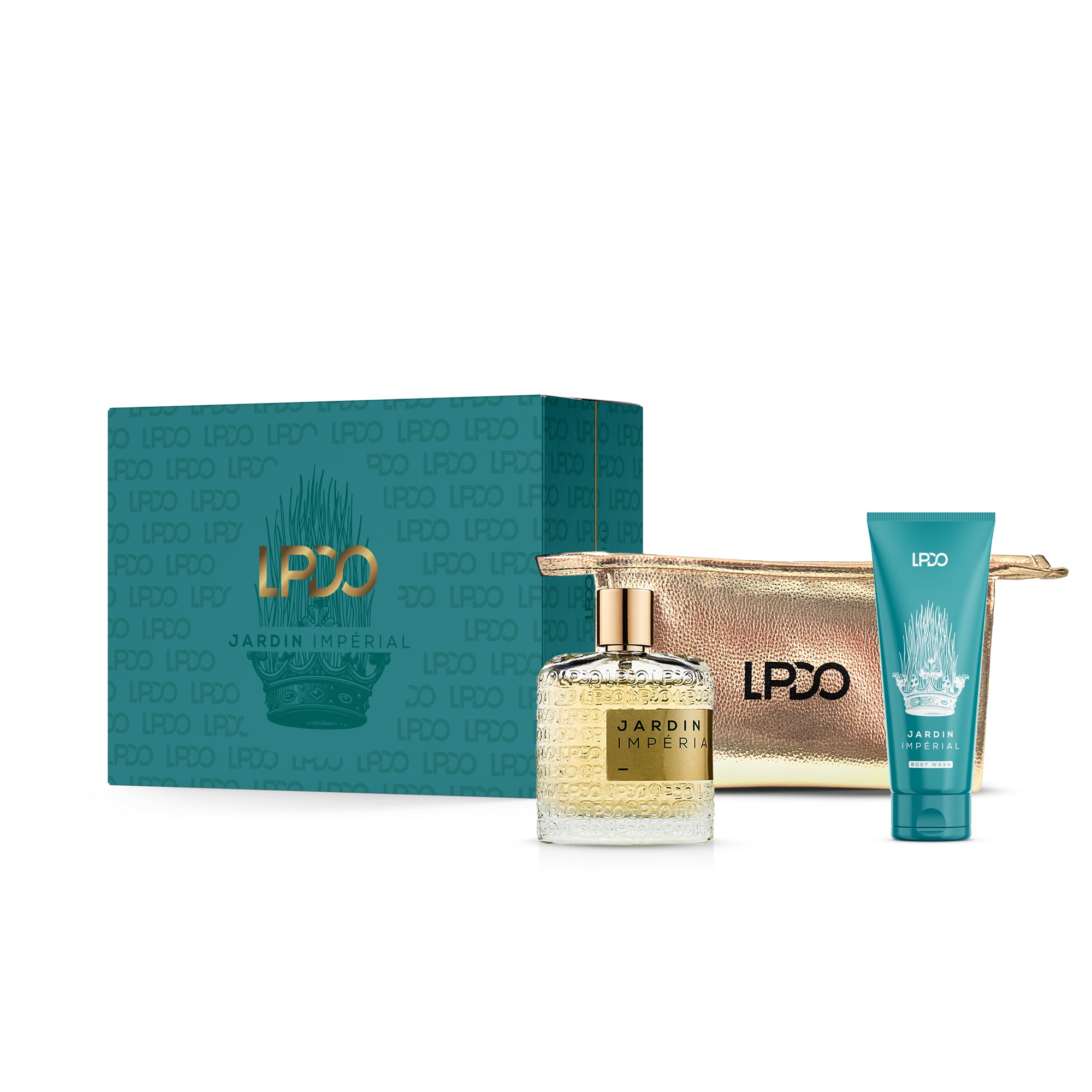 JARDIN IMPERIAL - COFANETTO EAU DE PARFUM 100ML, BAGNOSCHIUMA 100ML & POCHETTE