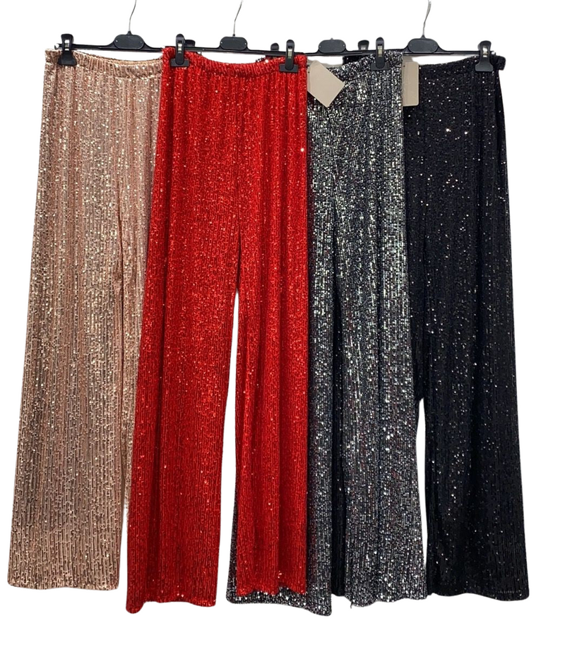 PANTALONE A PALAZZO IN PAILLETTES