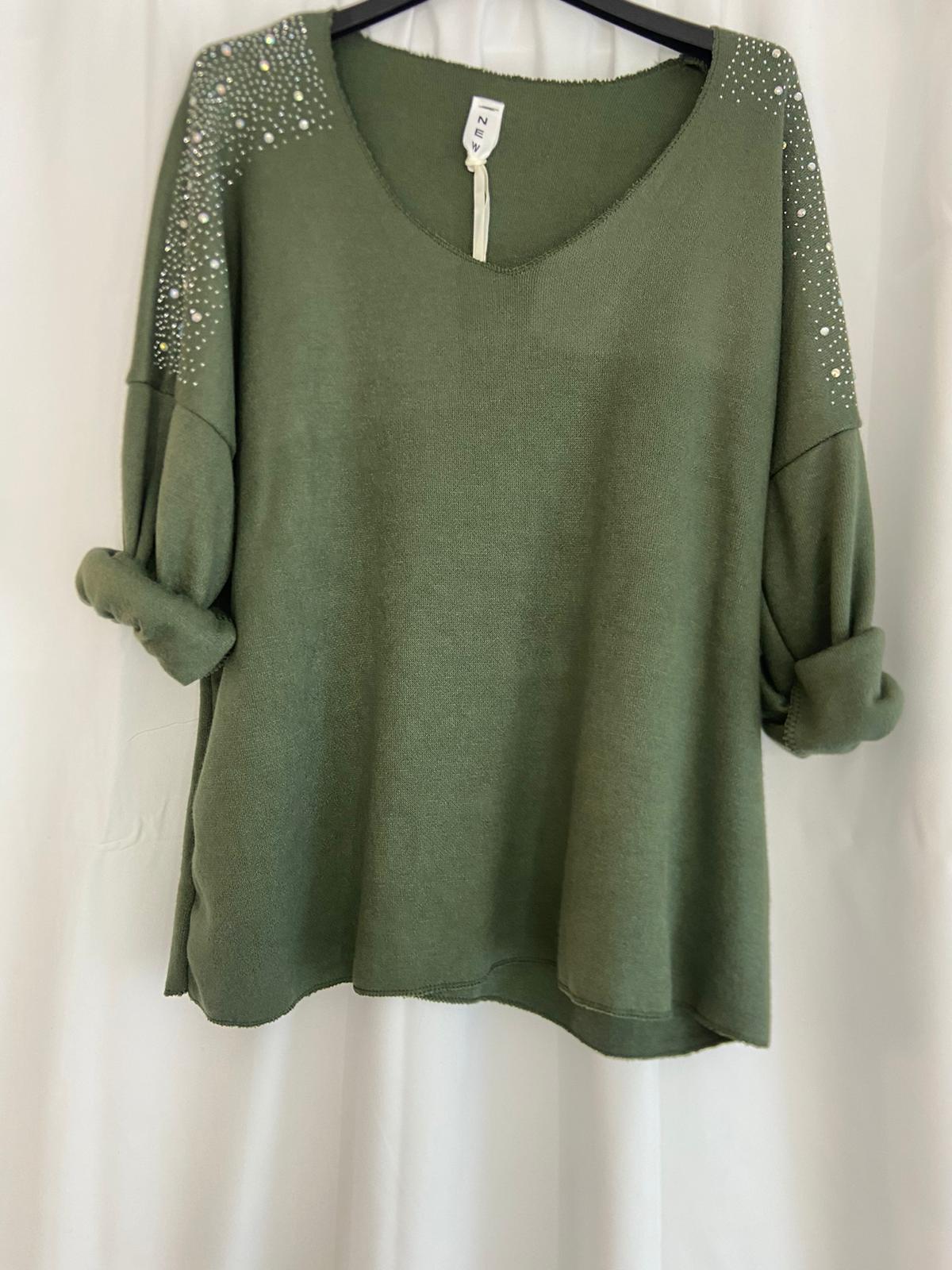 MAGLIONE CON STRASS