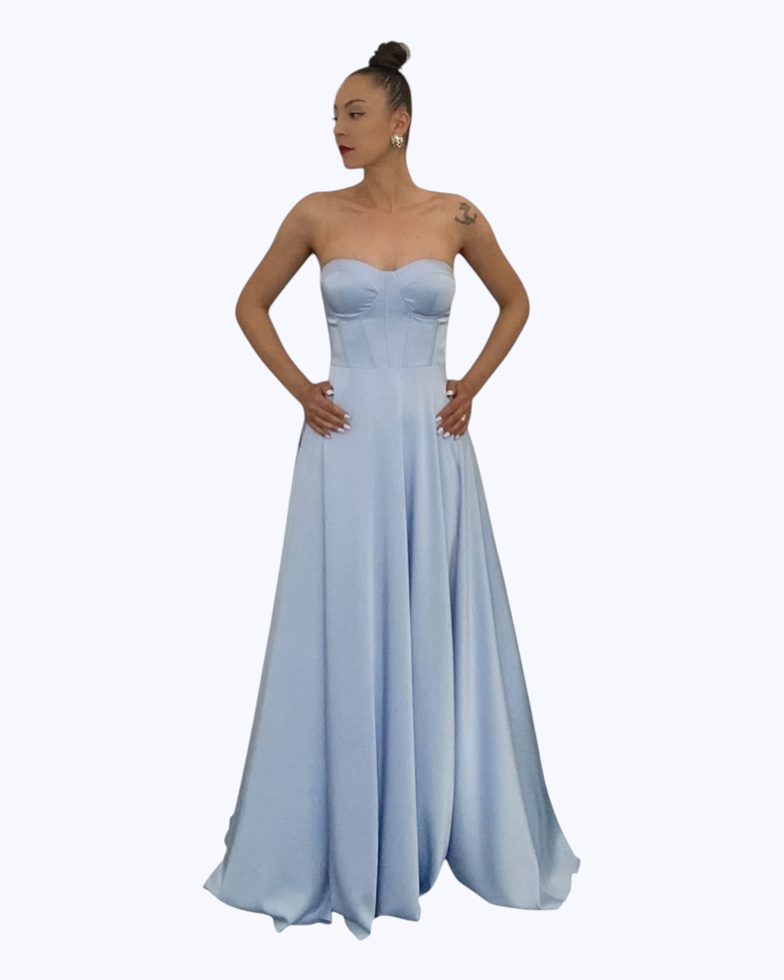 vestito senza spalline elegante