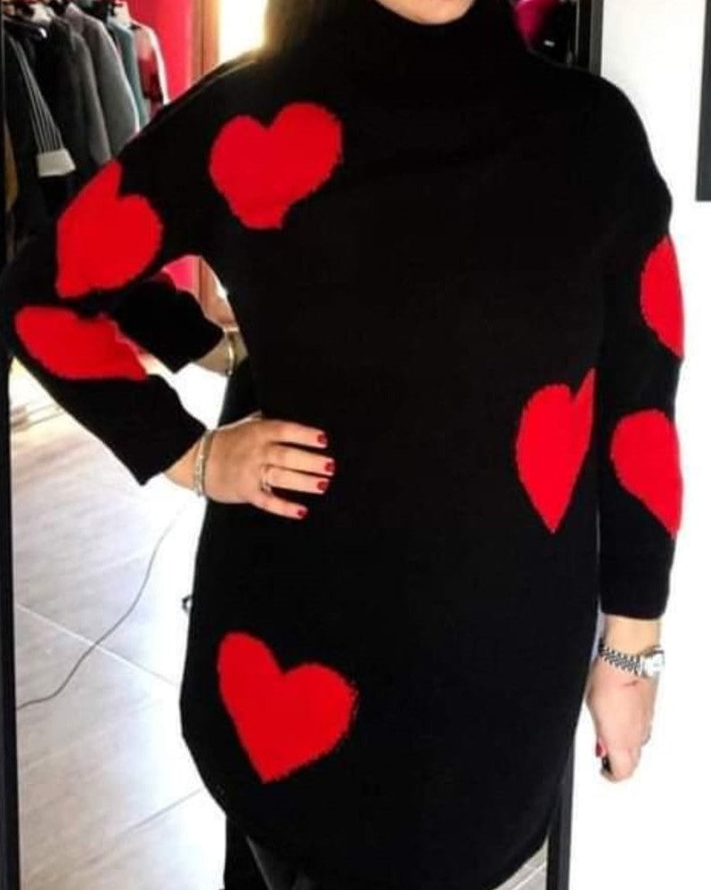 SWEATER DRESS WITH HEART