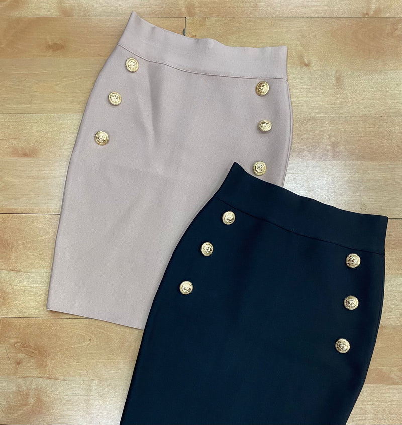 SKIRT WITH GOLD BUTTONS